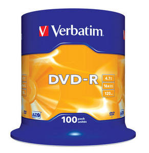 Verbatim Dvd-r 16x 4.7gb azo matt spindle 100