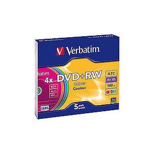Verbatim Dvd+rw serl color 4x 4.7gb slimcase 10 pret pe bucata