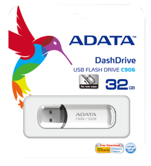 Flash drive a-data 32gb dashdrive classic c906 2.0 (white)