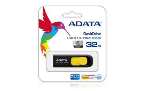 Flash drive a-data uv128 32gb usb 3.0 negru si galben