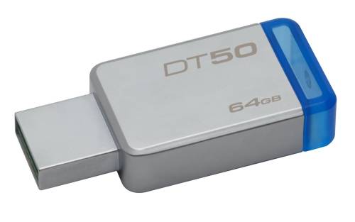 Flash drive kingston data traveler 50 64gb usb 3.0 metal/blue