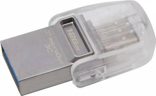 Flash drive kingston datatraveler microduo 128gb usb 3.1 silver