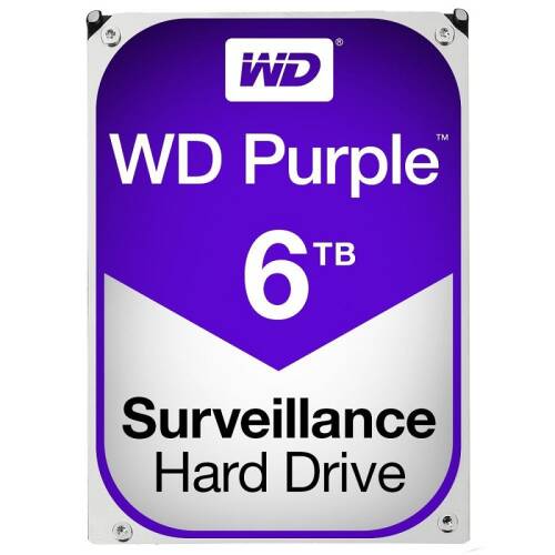 Hard disk desktop western digital wd purple surveillance 6tb 5400rpm sata3 64mb