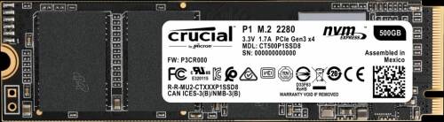 Hard disk ssd micron crucial p1 500gb m.2 2280