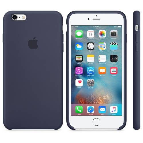 Husa apple silicone case pentru iphone 6s plus albastru midnight