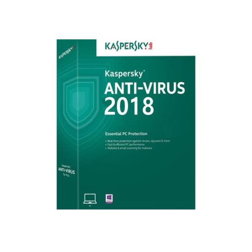 Kaspersky antivirus 2018 3 pc 1 an new