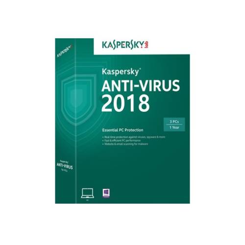 Kaspersky Labs Kaspersky antivirus 2018 3 pc 1 an renew