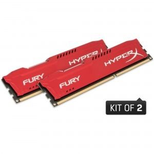 Memorie desktop kingston hyperx fury red 16gb ddr3 1600 mhz cl10 dual channel kit