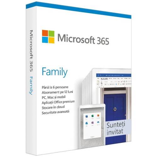 Microsoft 365 family romana 1 an 6 utilizatori licenta electronica