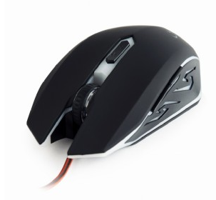 Mouse gaming gembird optical 2400 dpi black with red backlight