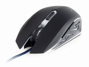 Mouse gaming gembird optical 2400 dpi usb black with blue backlight