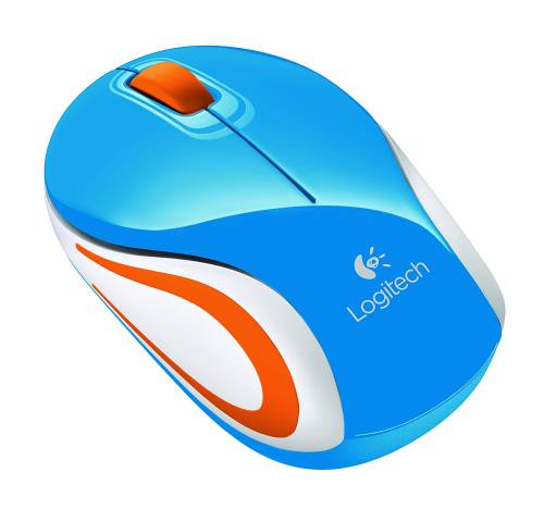 Mouse wireless logitech mini mouse m187 blue