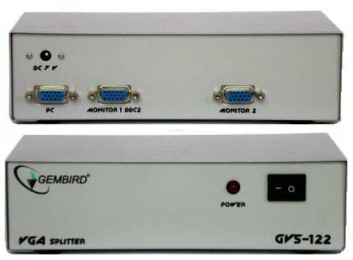 Multiplicator semnal video gembird gvs122 intrare semnal video: 1xvga iesirese semnal video: 2xvga