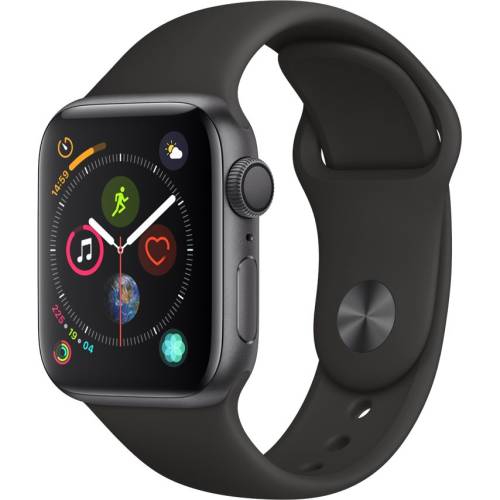 Smartwatch apple watch series 4 gps 40mm carcasa space grey aluminium bratara black sport band