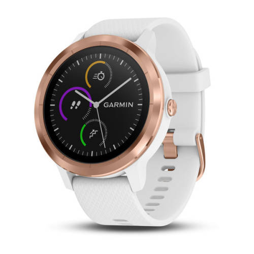 Smartwatch garmin vivoactive 3 (rose gold with white silicone band)