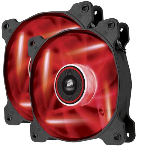 Ventilator corsair air series af120 quiet edition high airflow 120mm led red twin pack