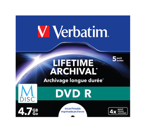 Verbatim mdisc lifetime archival dvd r 4x 4.7gb jewel case 5 pret pe bucata