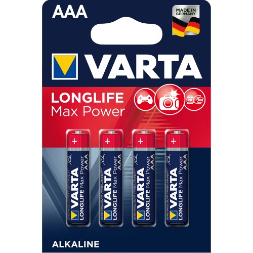 Baterii varta longlife max power lr03 aaa alcaline 1.5 v 4 bucati/set
