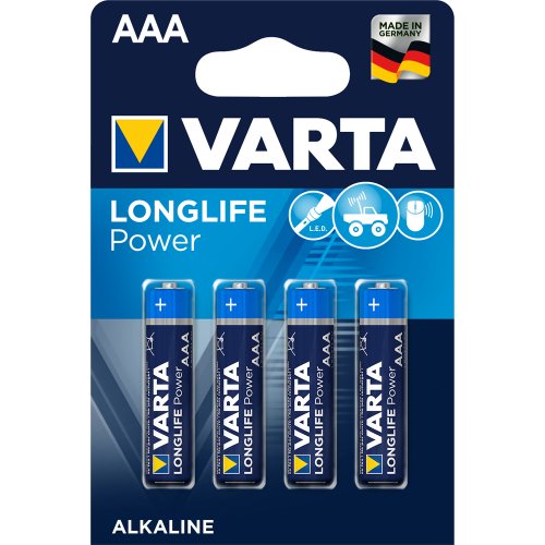 Baterii varta longlife power lr03 aaa alcaline 1.5 v 4 bucati/set