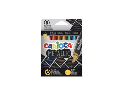 Creioane cerate metallic carioca 8/set