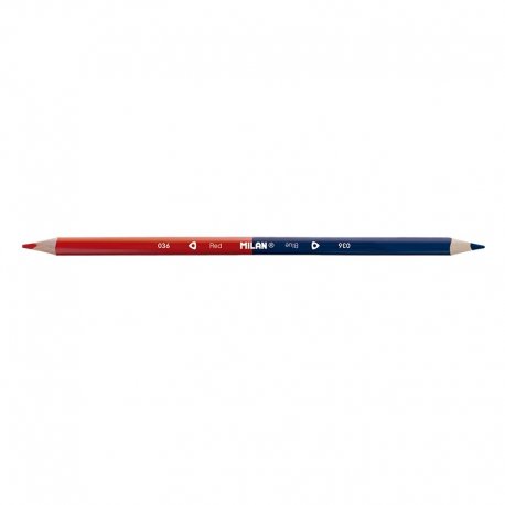 Creion bicolor rosu/albastru milan