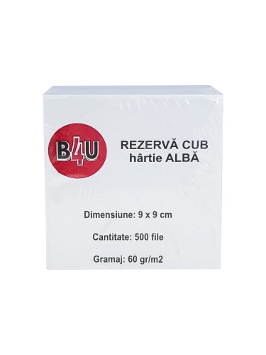 Aqas Cub alb 9 x 9 cm hartie 60 grame 500 coli/cub