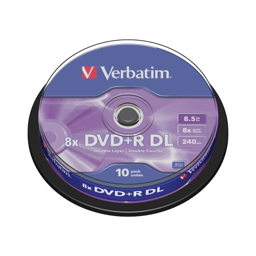 Dvd+r double layer verbatim 8x 8.5 gb 10 bucati/spindle
