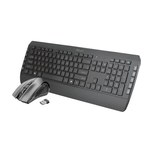 Kit mouse si tastatura wireless trust tecla 2 receiver usb negru