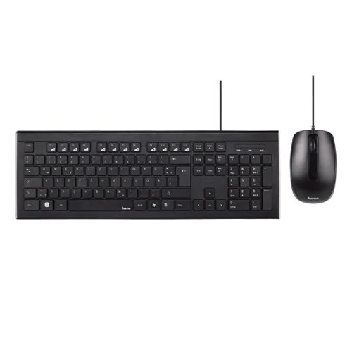 Kit tastatura si mouse cu fir hama cortino usb layout ro negru