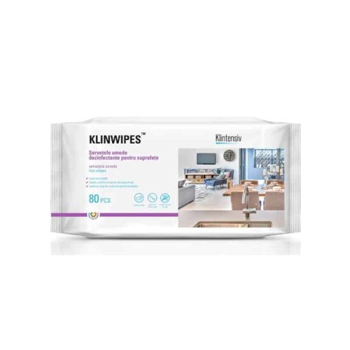 Klinwipes™ – servetele umede dezinfectante pentru suprafete 80 buc.