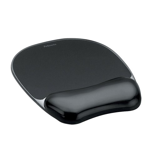 Mouse pad ergonomic cu gel fellowes crystal negru