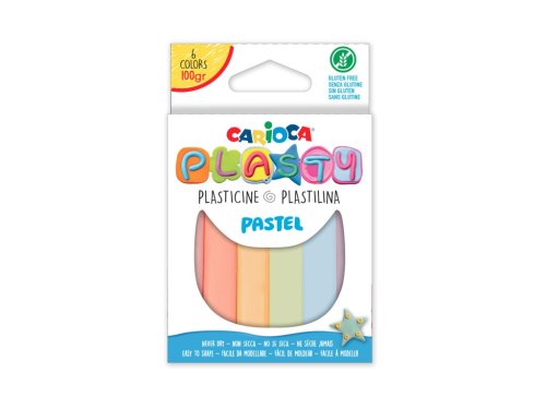 Plastilina carioca plasty pastel 100 g 6 buc asortat