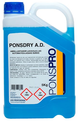 Ponsdry-a.d.-agent profesional de clatire pentru masinile de spalat vase pentru apa cu duritate mare 5l asevi