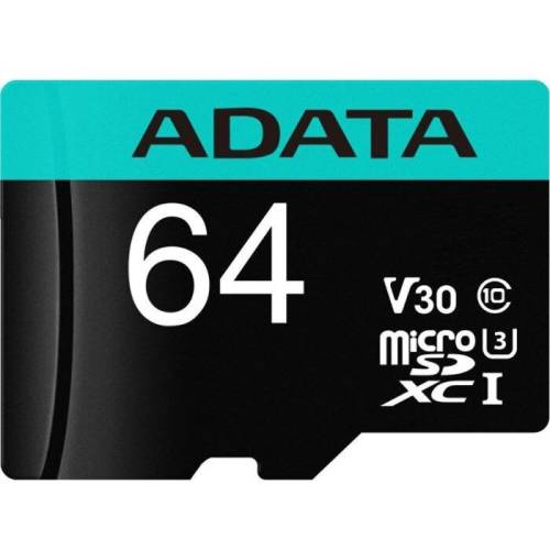 Adata ausdx64gui3v30sa2-ra1 adata 64gb premier pro microsdxc, r/w up to 100/80 mb/s, with adapter