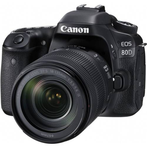 Canon Aparat foto dslr eos 80d bk, 24.2 mp, wifi + obiectiv ef-s 18-135mm is