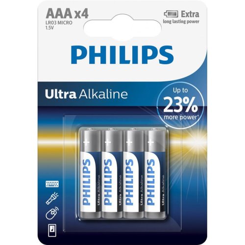 Philips Baterii ultra alkaline aaa, 4 buc