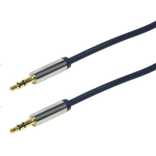 Cablu audio jack 3,5 mm 0,3m albastru