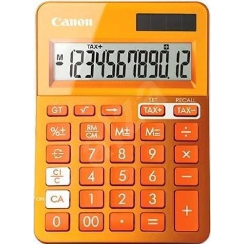 Calculator birou canon ls123kor portocaliu, 12 digiti, ribbon