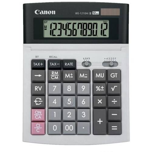 Calculator birou canon ws-1210thb, 12 digiti, display lcd, alimentare solara si baterie
