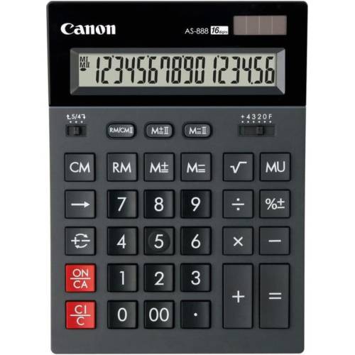 Calculator de birou canon as888ii, 16 digit, negru