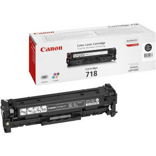 Canon toner crg718bk, toner cartridge for lbp-7200cdn (3.4000 pgs, 5%) cr2662b002aa