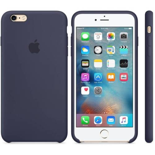 Capac protectie spate apple silicone case midnight blue pentru iphone 6s plus