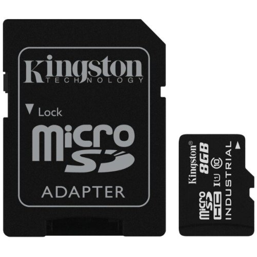 Kingston Card 8gb microsdhc uhs-i class 10 industrial temp card + sd adaptor