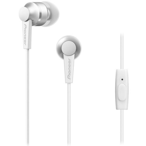 Casti audio in-ear pioneer se-c3t-w, aluminiu design, control telefon, alb