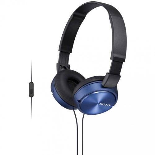 Casti audio sony mdrzx310apl, tip dj, cu control telefon, albastru