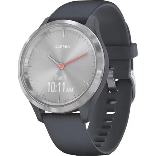 Ceas smartwatch garmin vivomove 3s sport, silicone, silver/blue