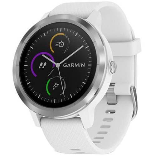 Garmin Ceas smartwatch vivoactive 3, gps, argintiu, curea silicon alba