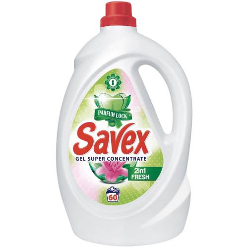 Detergent lichid savex 2in1 fresh, 60 spalari, 3.3 l