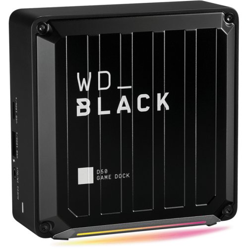 Docking station wd black d50 game dock, dual thunderbolt 3, displayport, audio in/out, gigabit, iluminare rgb, negru