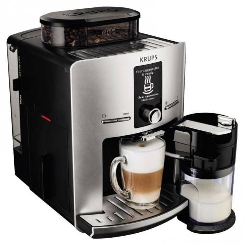 Krups Espressor automat latt'espress silver ea829e, functie one-touch cappuccino, recipient pentru lapte, 15 bar, argintiu
